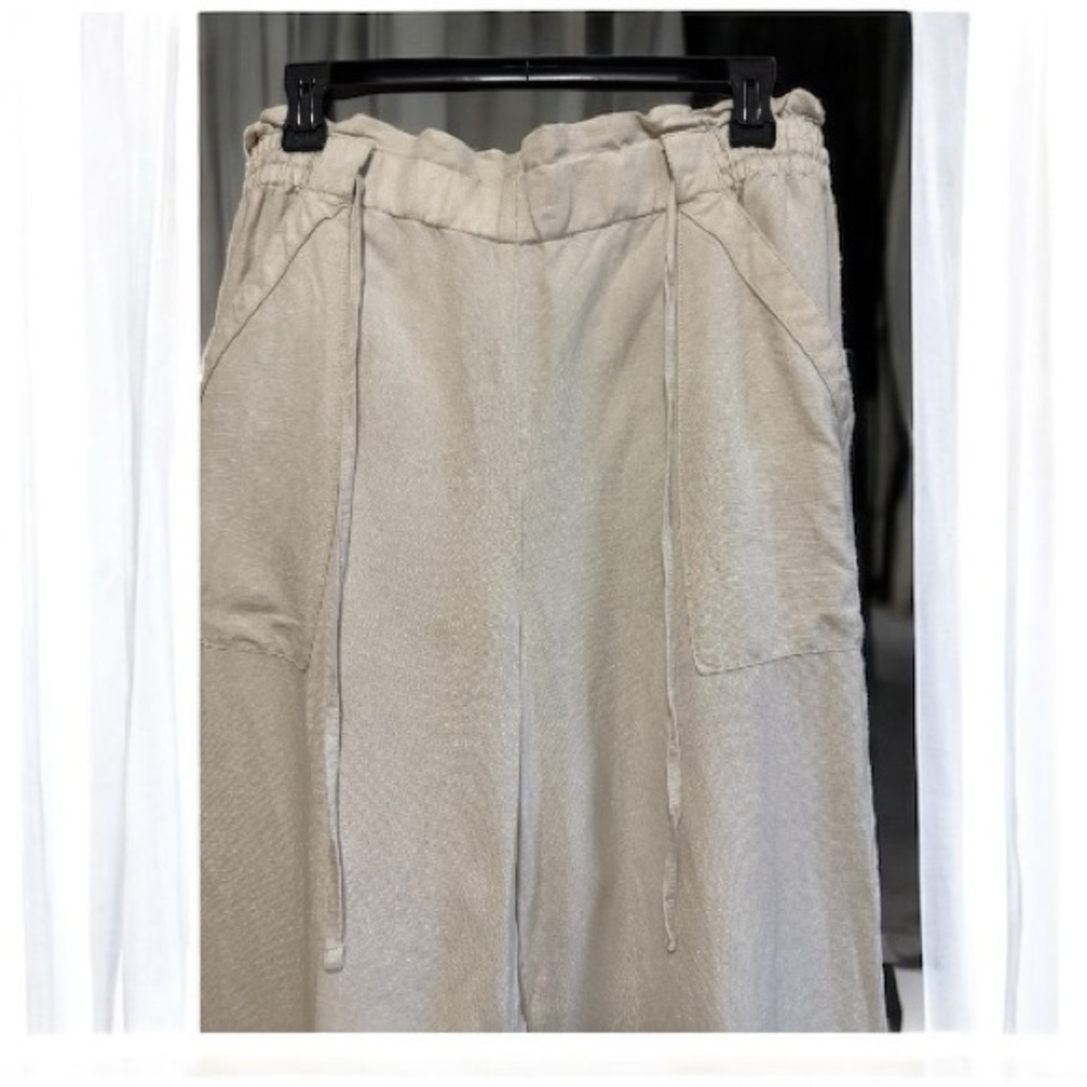 LOFT Linen Blend Wide Leg Palazzo Pants - Picture 2 of 5